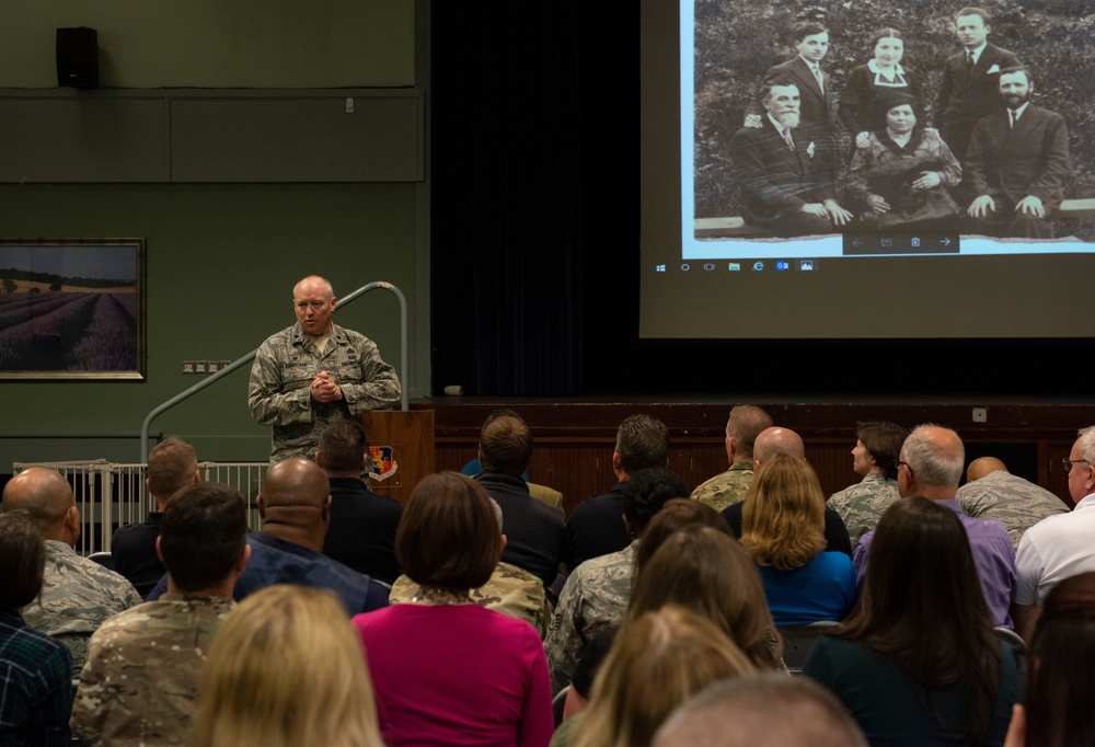 RAF Croughton hears the story of a Holocaust Survivor