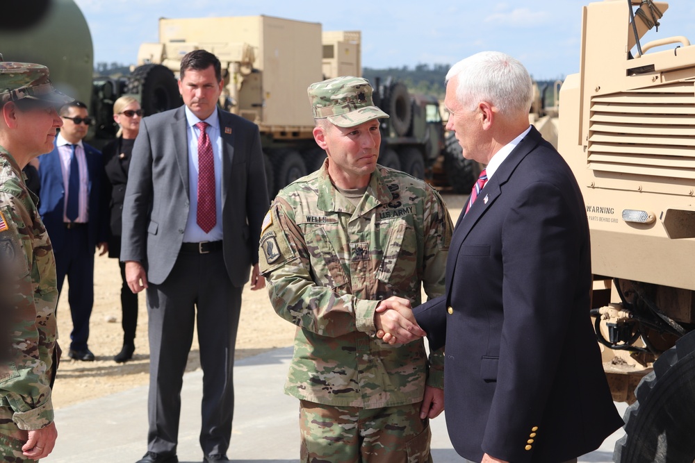 Vice President Mike Pence visits Fort McCoy, thanks troops