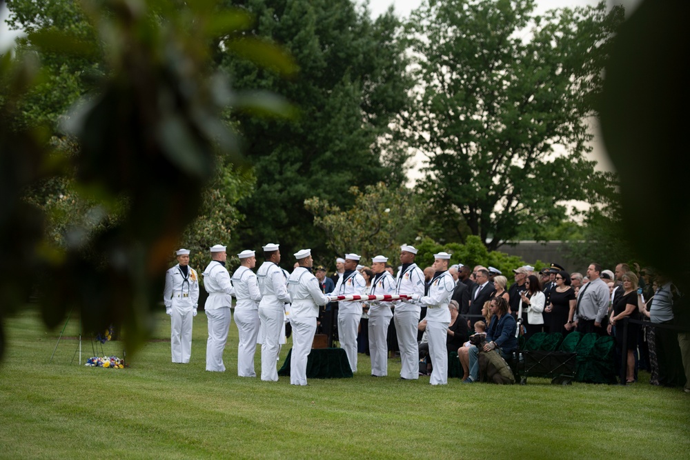 Military Funeral Honors with Funeral Escort for Petty Officer 2nd Class Michael Brodsky in Section 60 of Arlington National Cemetery