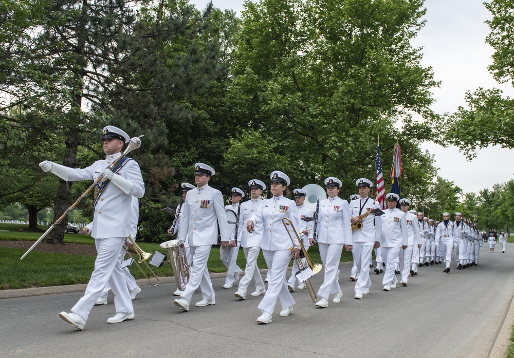 Military Funeral Honors with Funeral Escort for Petty Officer 2nd Class Michael Brodsky in Section 60 of Arlington National Cemetery