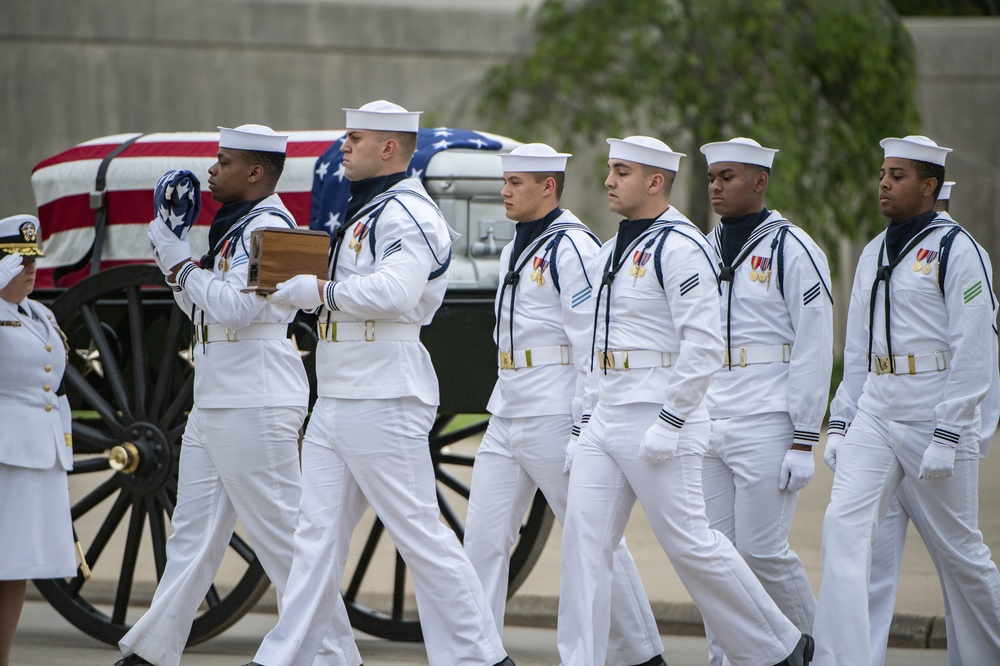 Military Funeral Honors with Funeral Escort for Petty Officer 2nd Class Michael Brodsky in Section 60 of Arlington National Cemetery