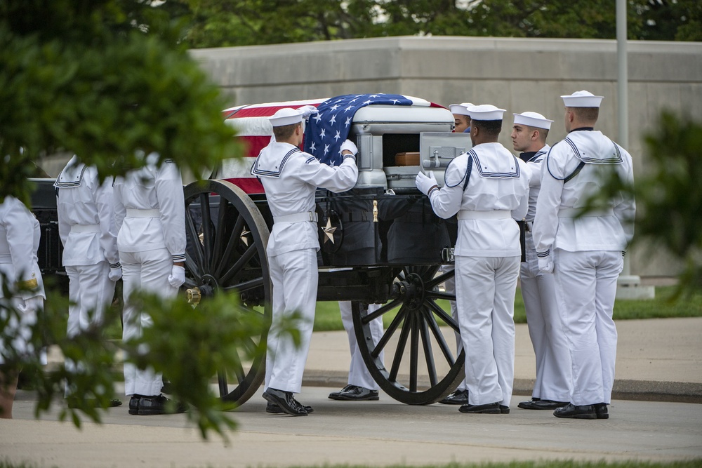 Military Funeral Honors with Funeral Escort for Petty Officer 2nd Class Michael Brodsky in Section 60 of Arlington National Cemetery