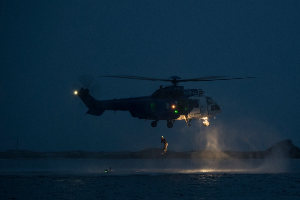 STTS helocasts into the night