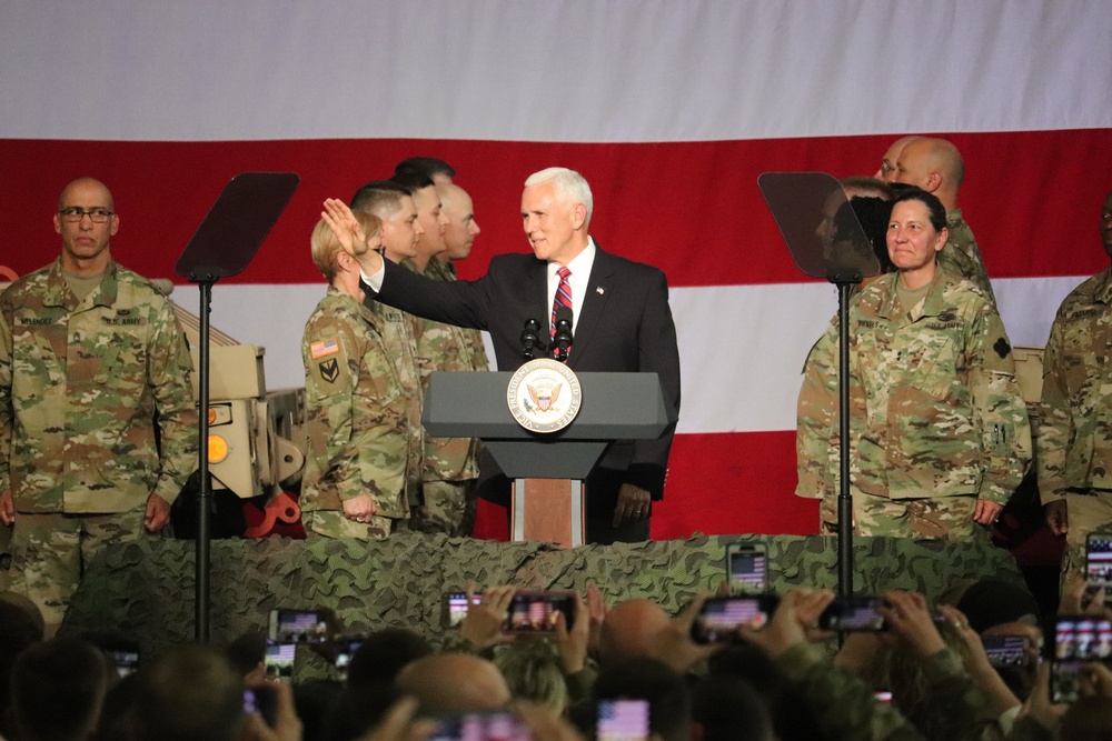 Vice President Mike Pence visits Fort McCoy, thanks troops