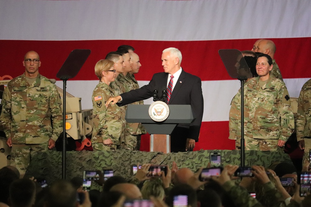 Vice President Mike Pence visits Fort McCoy, thanks troops