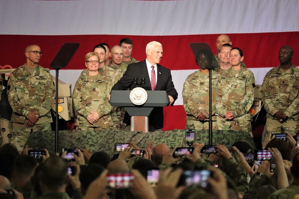 Vice President Mike Pence visits Fort McCoy, thanks troops