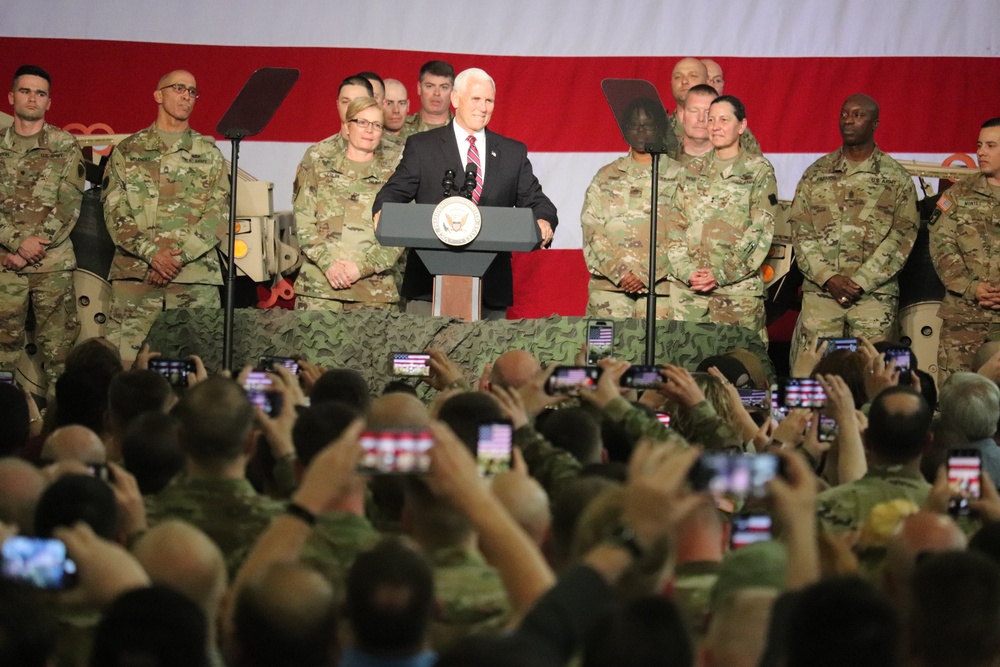 Vice President Mike Pence visits Fort McCoy, thanks troops