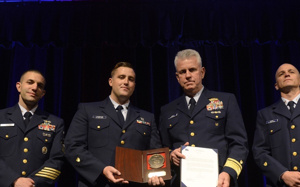 2018 Cdr. Ray Evans Outstanding Coxswain Trophy awarded to Petty Officer 2nd Class Eric Thornton