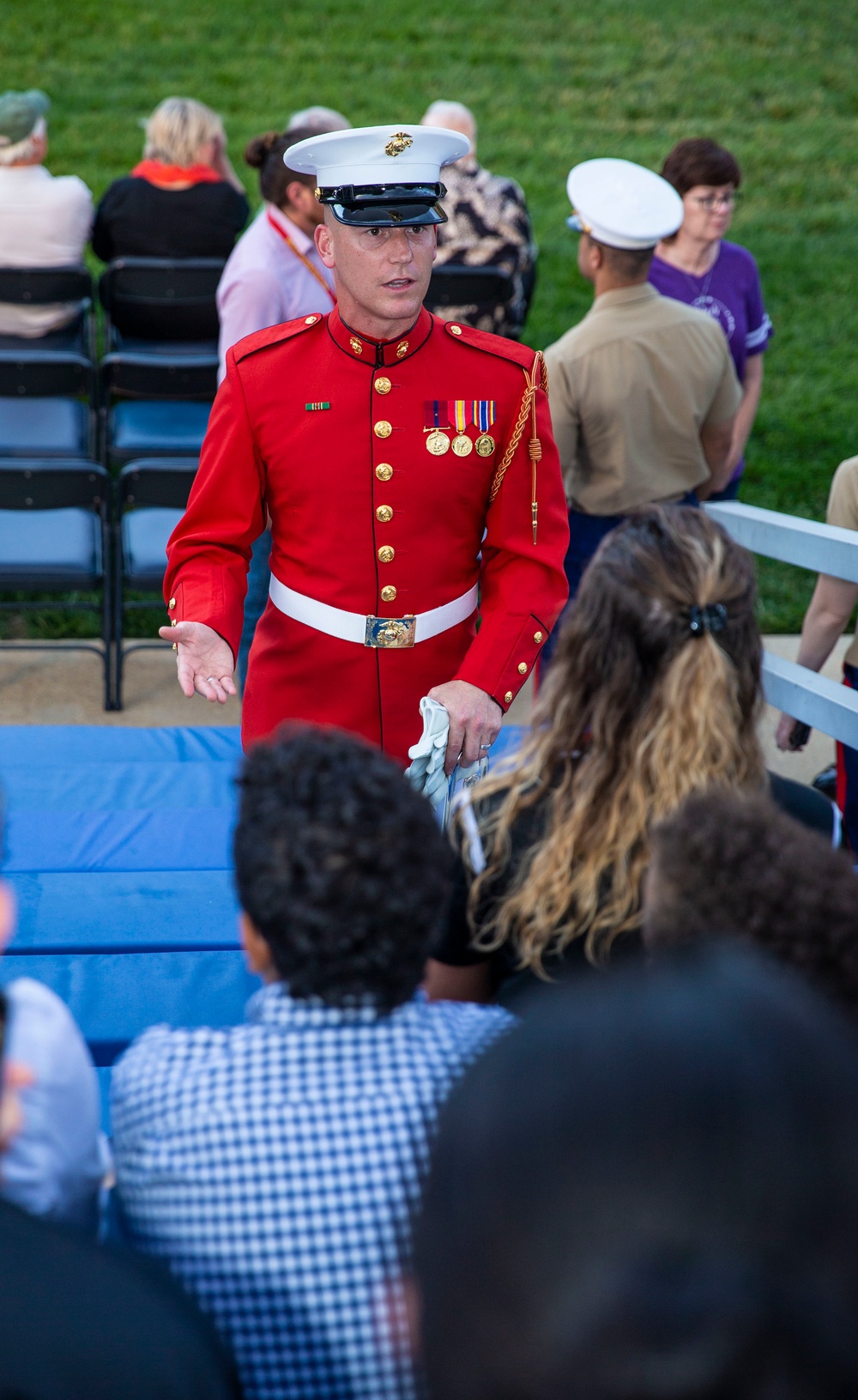 Coaches attend evening parade at Marine Barracks Washington