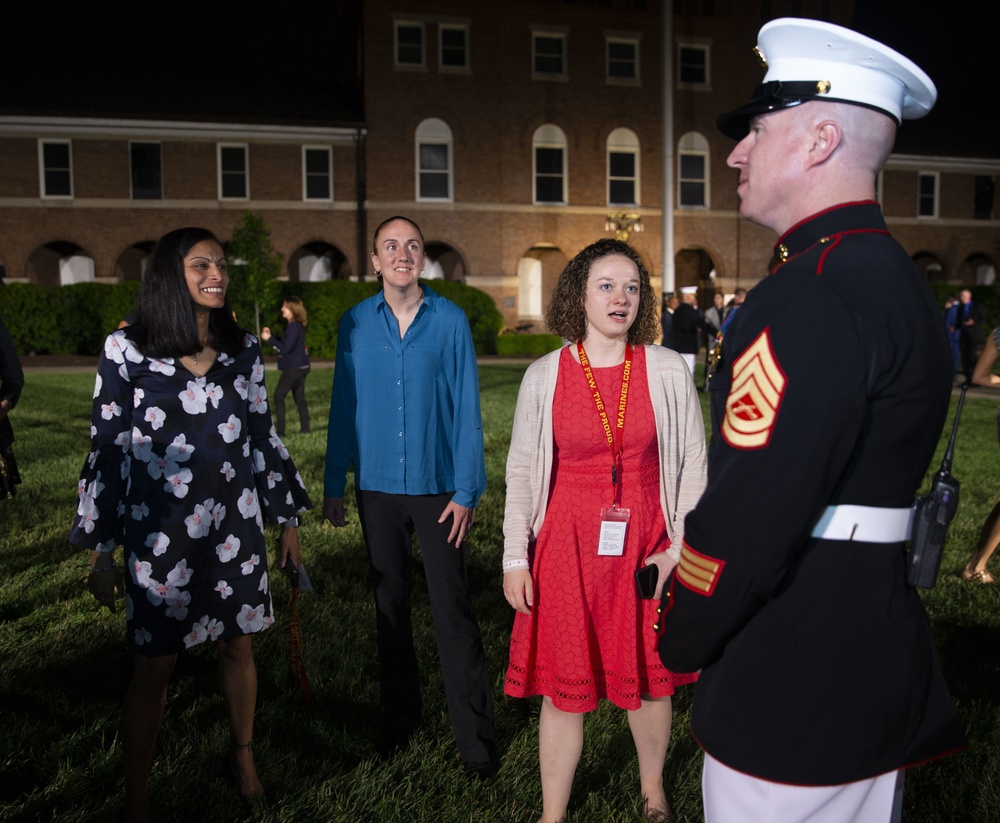 Coaches attend evening parade at Marine Barracks Washington, D.C.