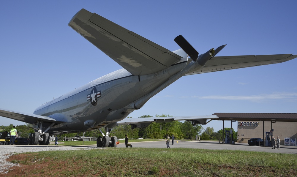 Aircraft Battle Damage Repair aircraft swap at Tinker AFB, Okla.