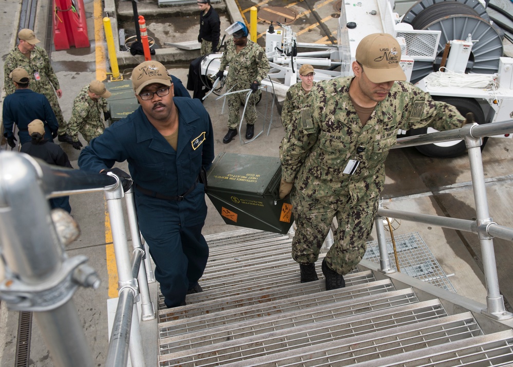 Nimitz Sailors Onload Ammunition