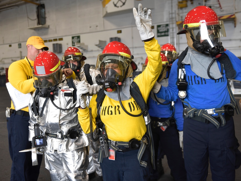 Sailors Conduct Firefighting Drill
