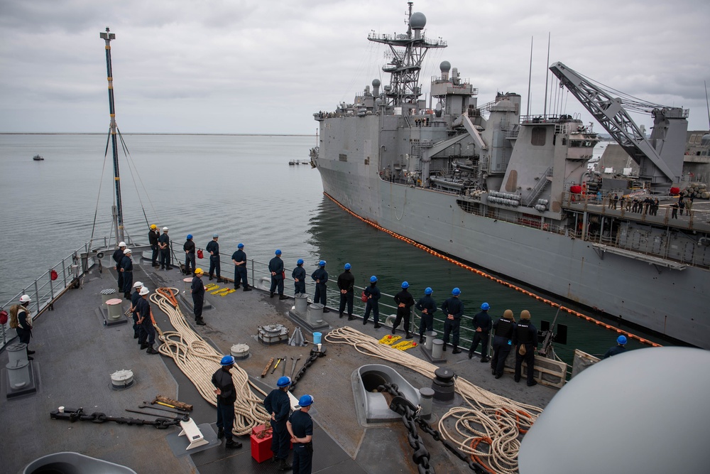 USS Harpers Ferry Departs San Diego