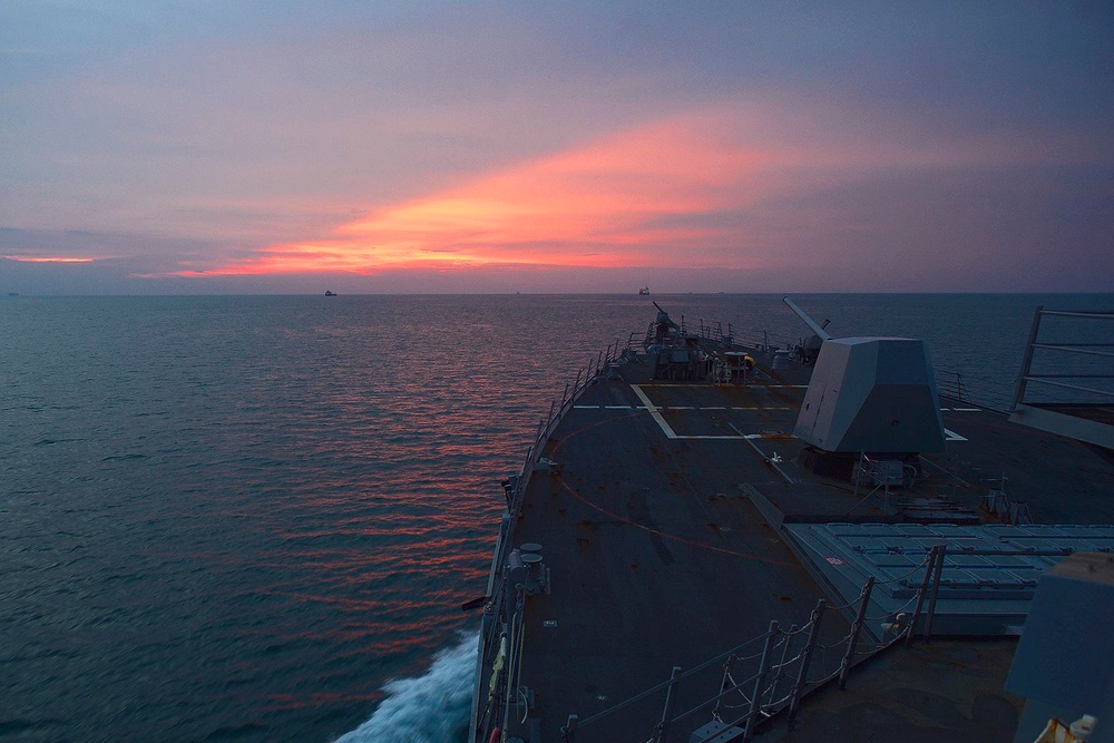 USS William P. Lawrence Transits Strait of Malacca