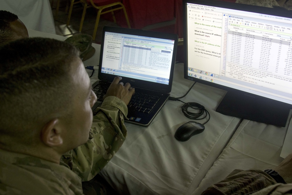Service Members participate in Best Cyber Warrior Challenge at Camp Arifjan