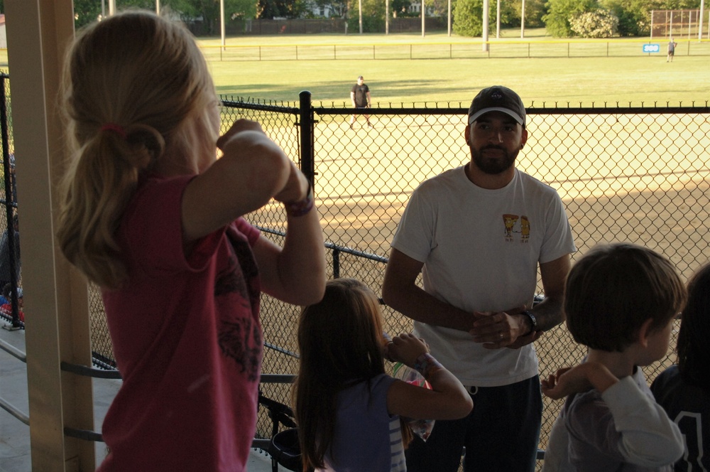 Little league visit to McClure Field