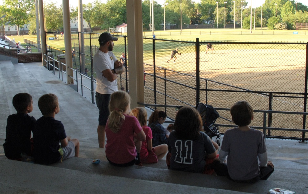 Little league visit to McClure Field