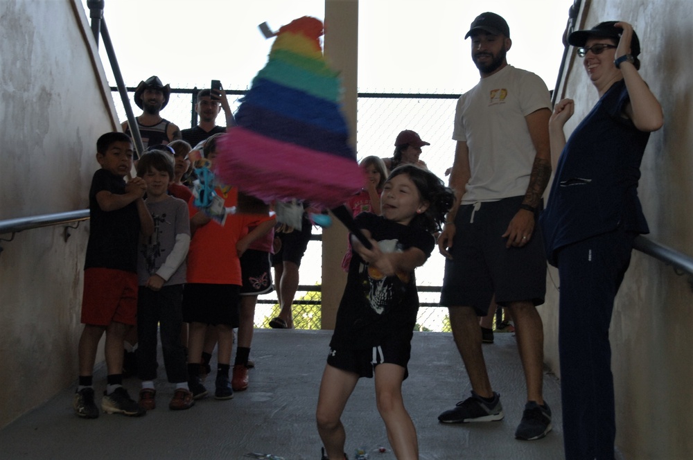 Little league visit to McClure Field