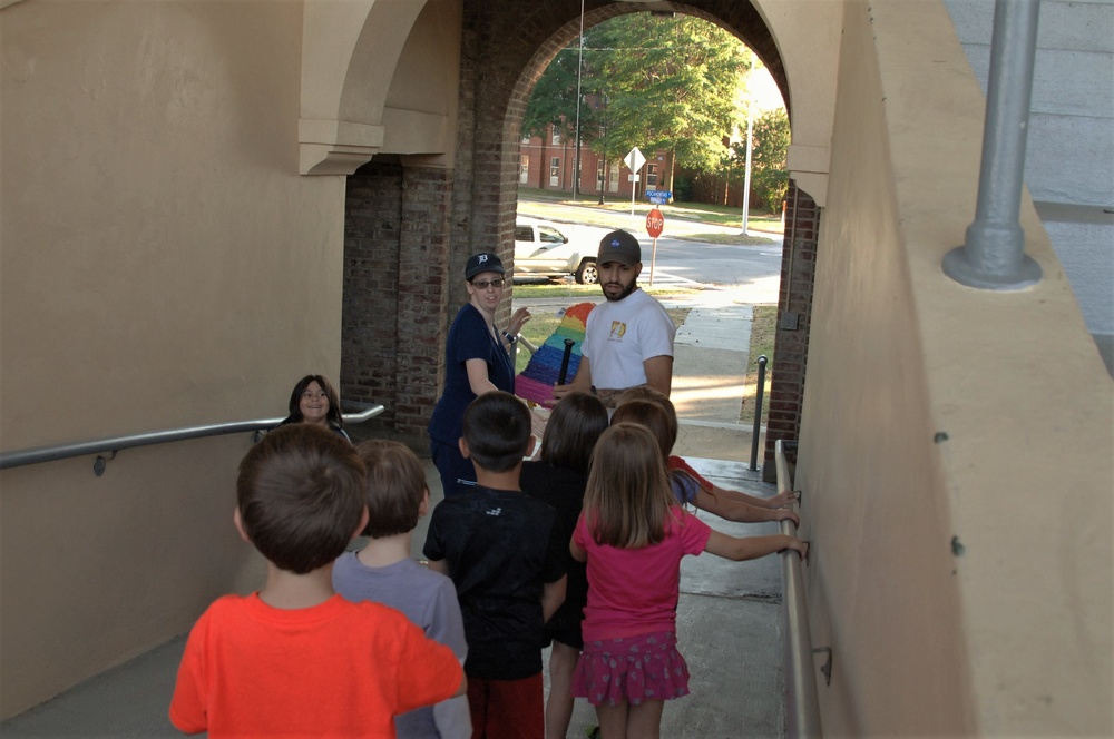 Little league visit to McClure Field