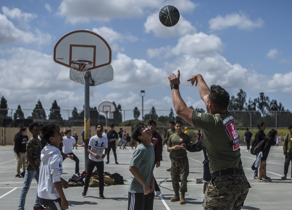 Bringing the Challenge to Challenger: Marines Run P.E. Class