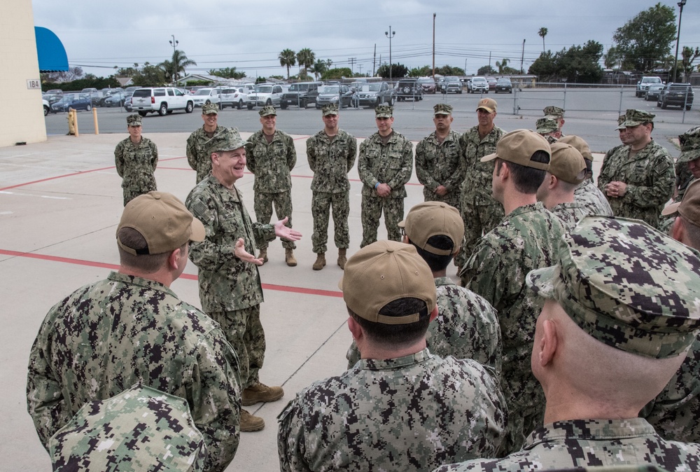 VADM McCULLOM Addresses CRF Reserve Commanders during Leadership Symposium onboard NOLF Imperial Beach.