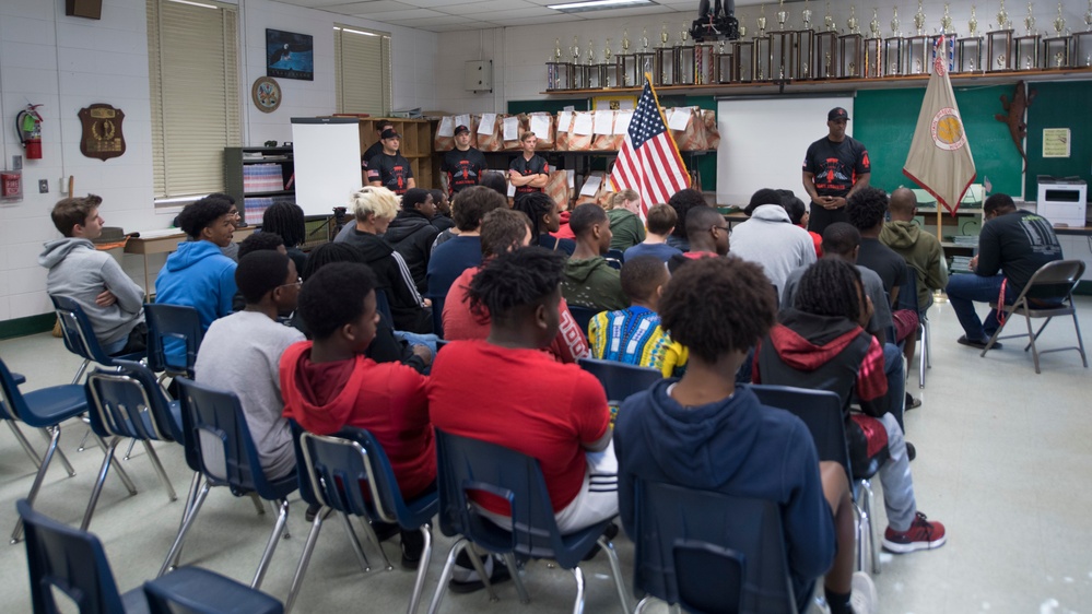 Black Daggers and F-35 Team local high schools