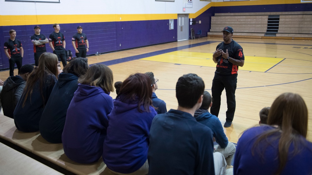 Black Daggers and F-35 Team local high schools