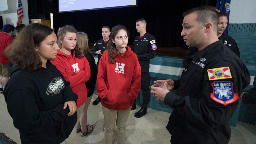Black Daggers and F-35 Team local high schools