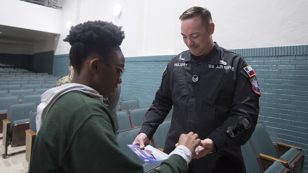 Black Daggers and F-35 Team local high schools
