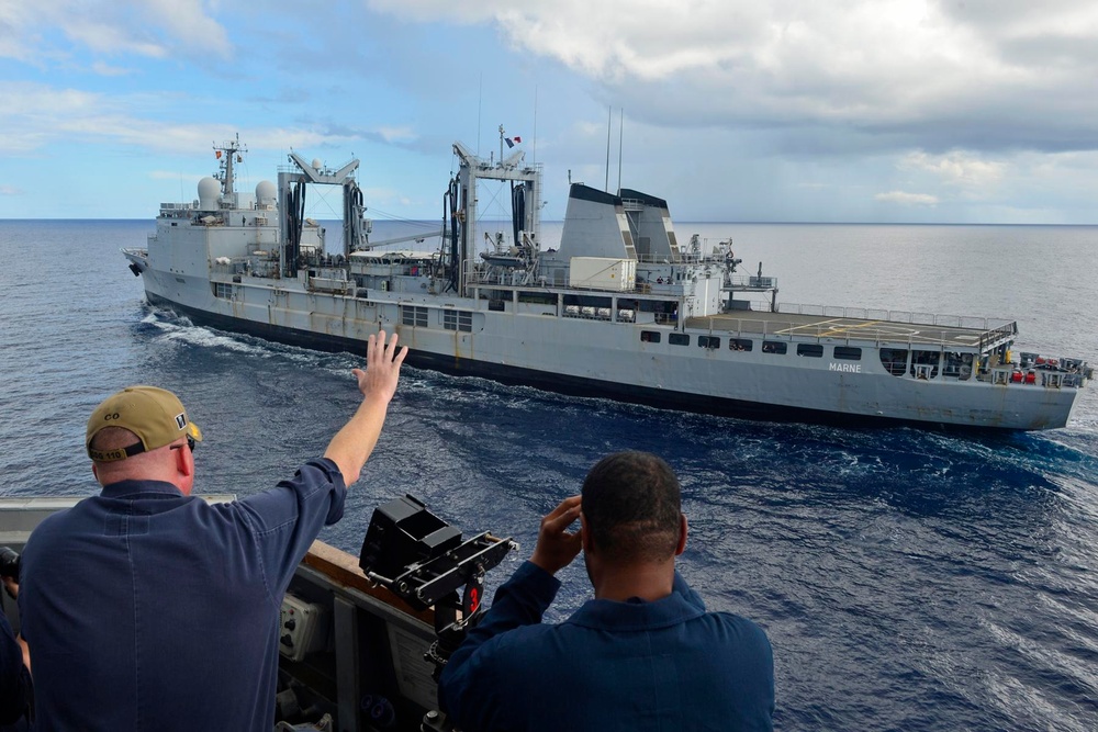 USS William P. Lawerance Sails with French Navy