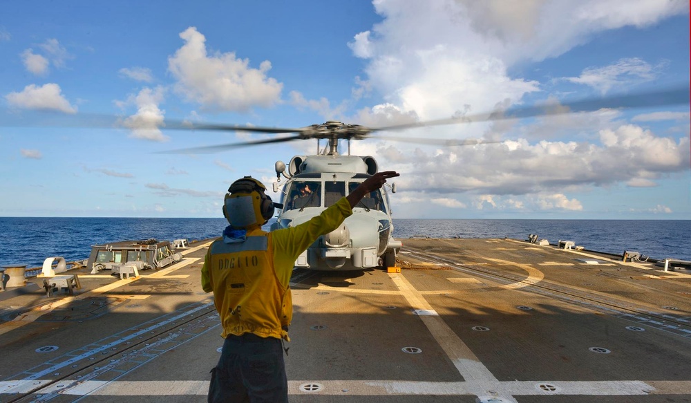 USS William P. Lawrence Sails with French Navy