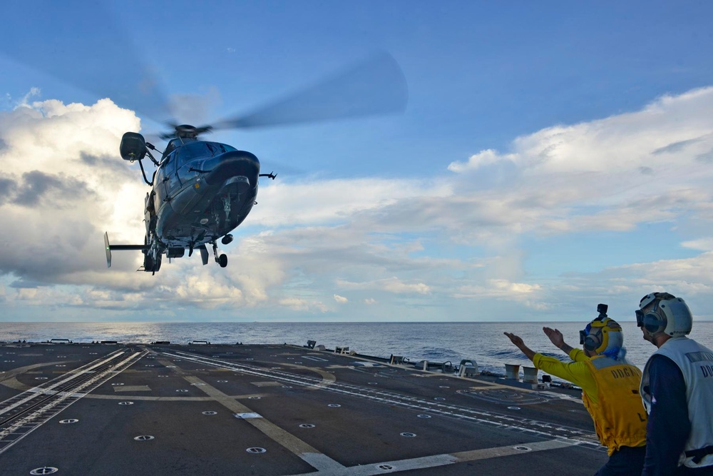 USS William P. Lawrence Sails with French Navy