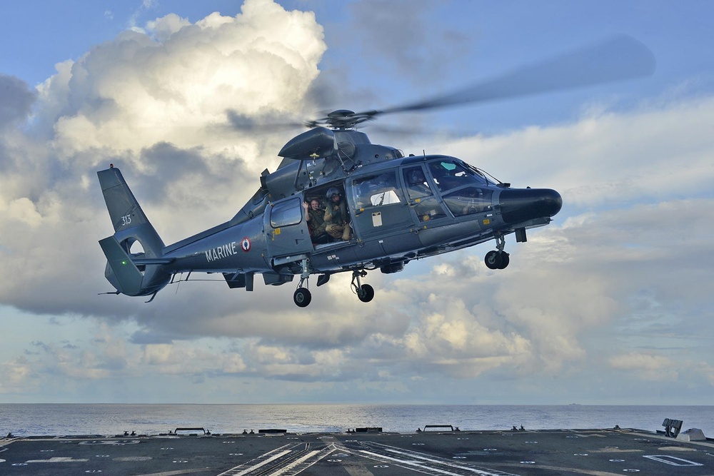 USS William P. Lawrence Sails with French Navy