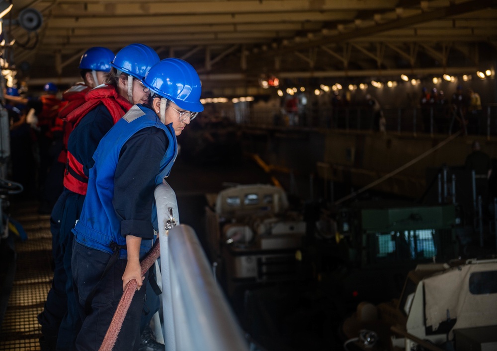 USS Harpers Ferry Conducts Well Deck Operations