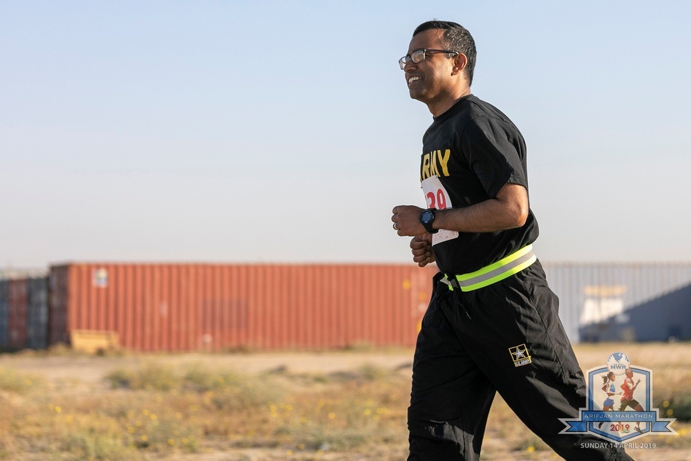 Iqbal runs in Arifjan Marathon