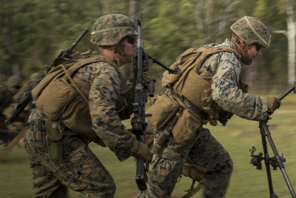 U.S. Marines conduct squad attack drills