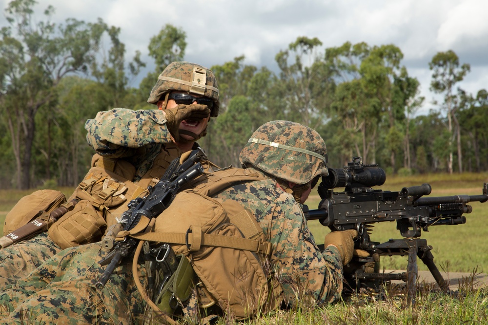 U.S. Marines conduct squad attack drills