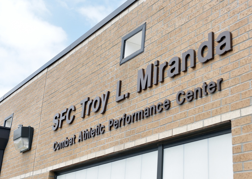 SFC Troy L. Miranda Combat Athletic Performance Center dedication