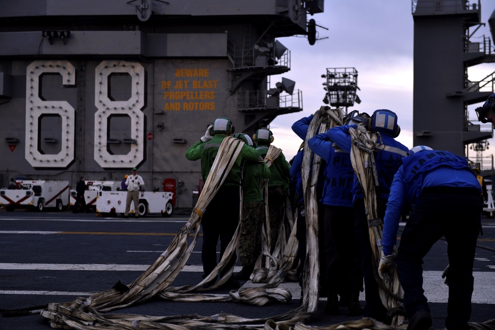 Nimitz Sailors Participate in Flight Deck Drills