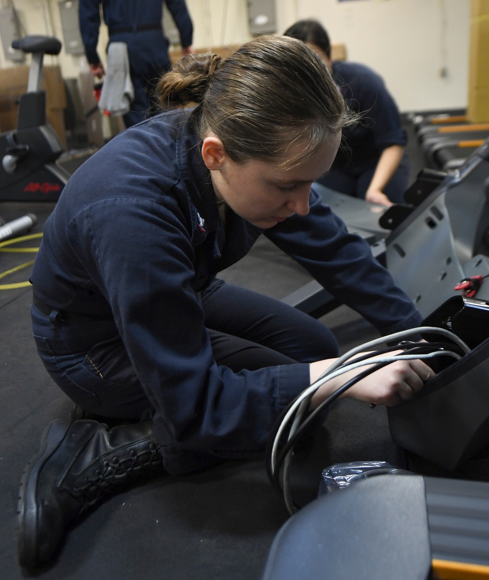 Nimitz Sailors Assemble Treadmills