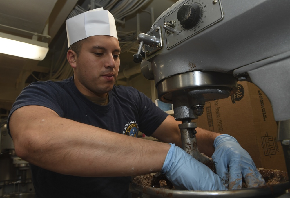 Nimitz Sailors Prepare a Cake