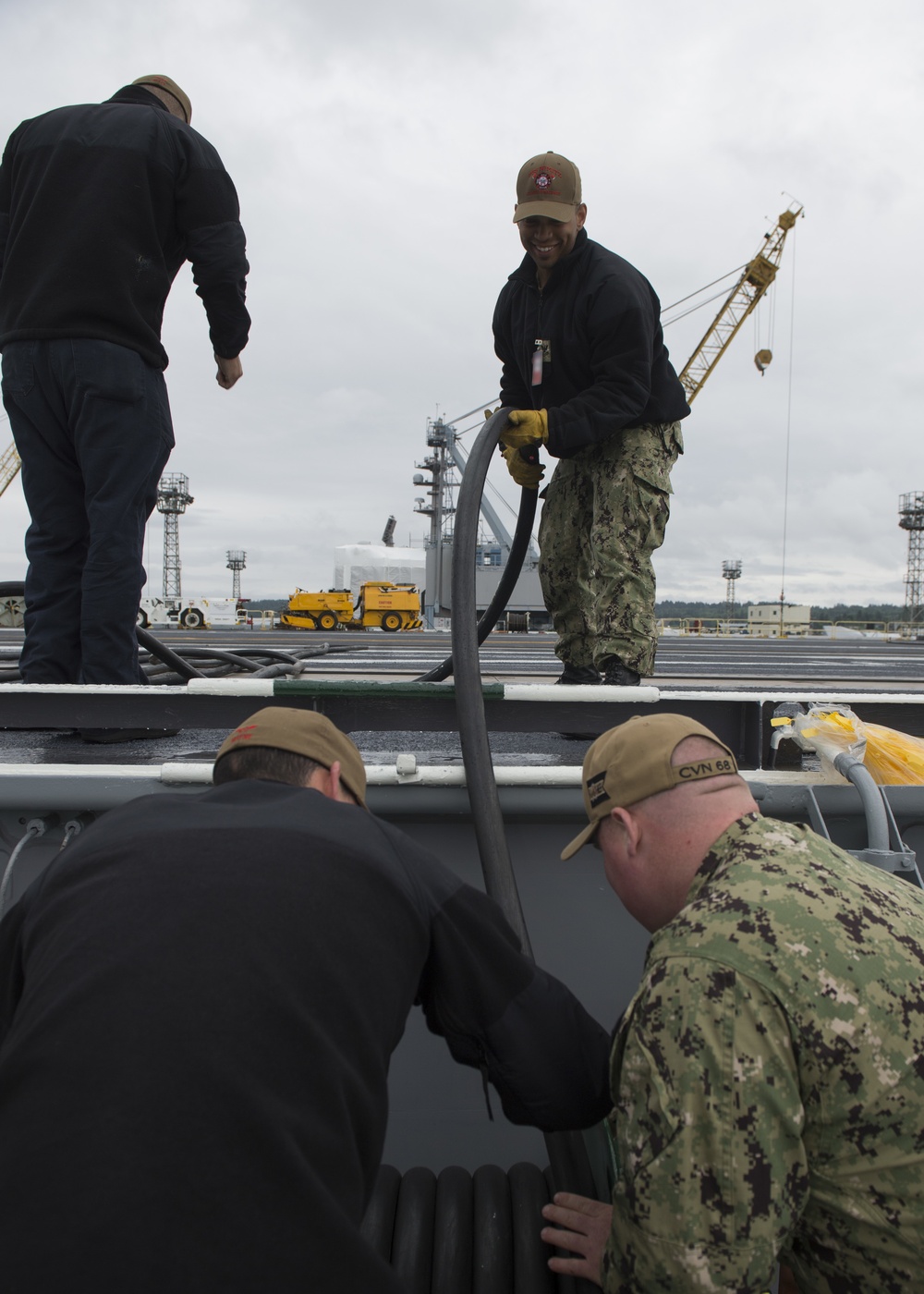 Nimitz Sailors Recoil AFFF Hose