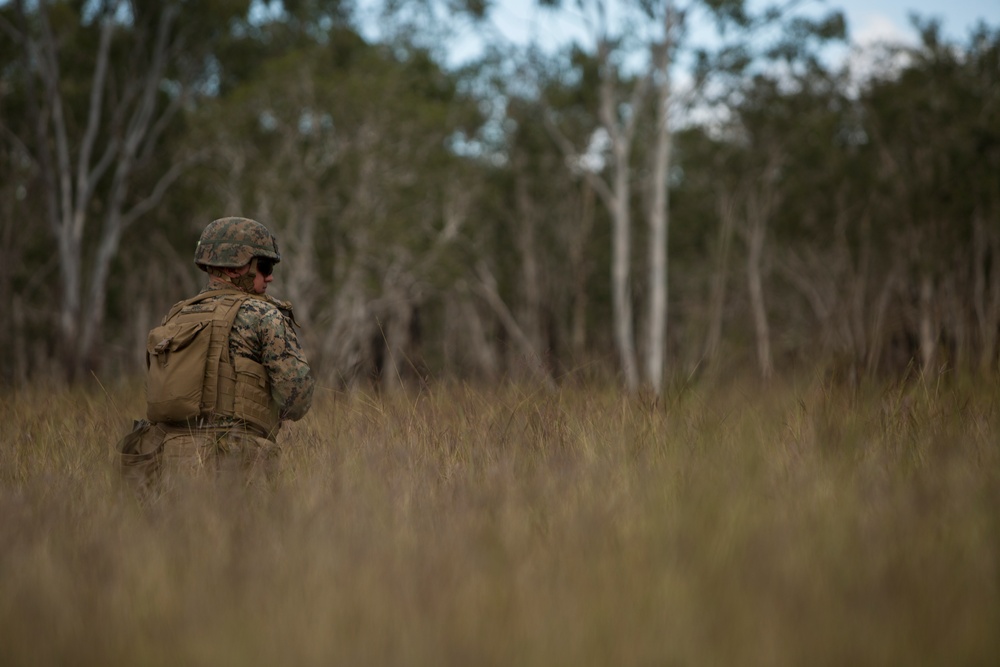 U.S. Marines conduct a squad attack