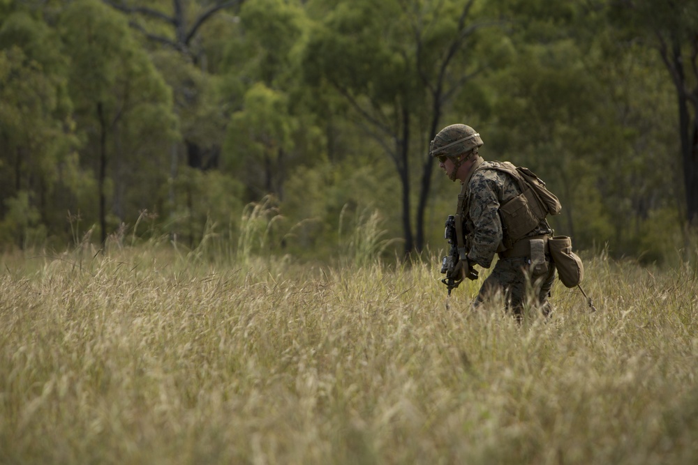 U.S. Marines conduct a squad attack