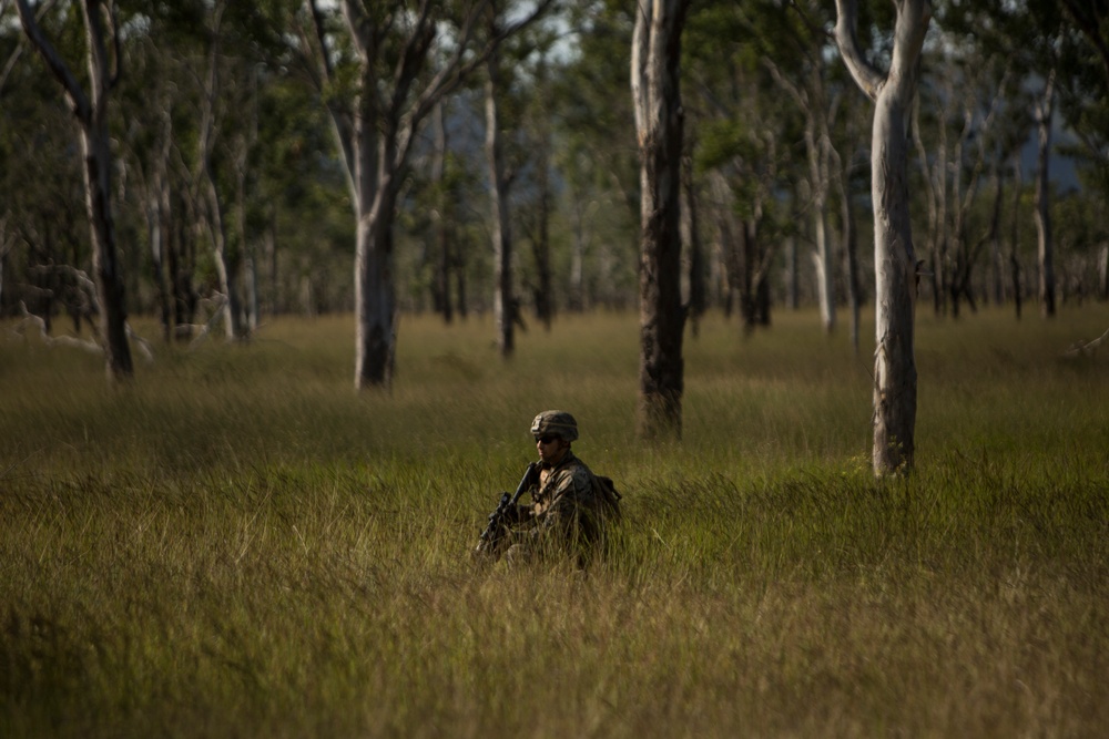 U.S. Marines conduct a squad attack