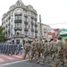 U.S. Soldiers march in Romanian parade