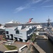 Carnival Sunrise docked next to Hampton Roads Naval Museum