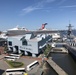 Carnival Sunrise docked next to Hampton Roads Naval Museum