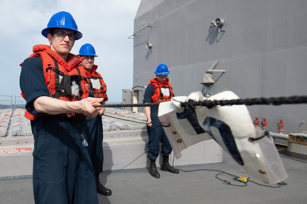 USS Leyte Gulf Conducts Replenishment-At-Sea
